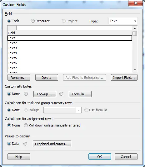 Drop Down List Field In Microsoft Project