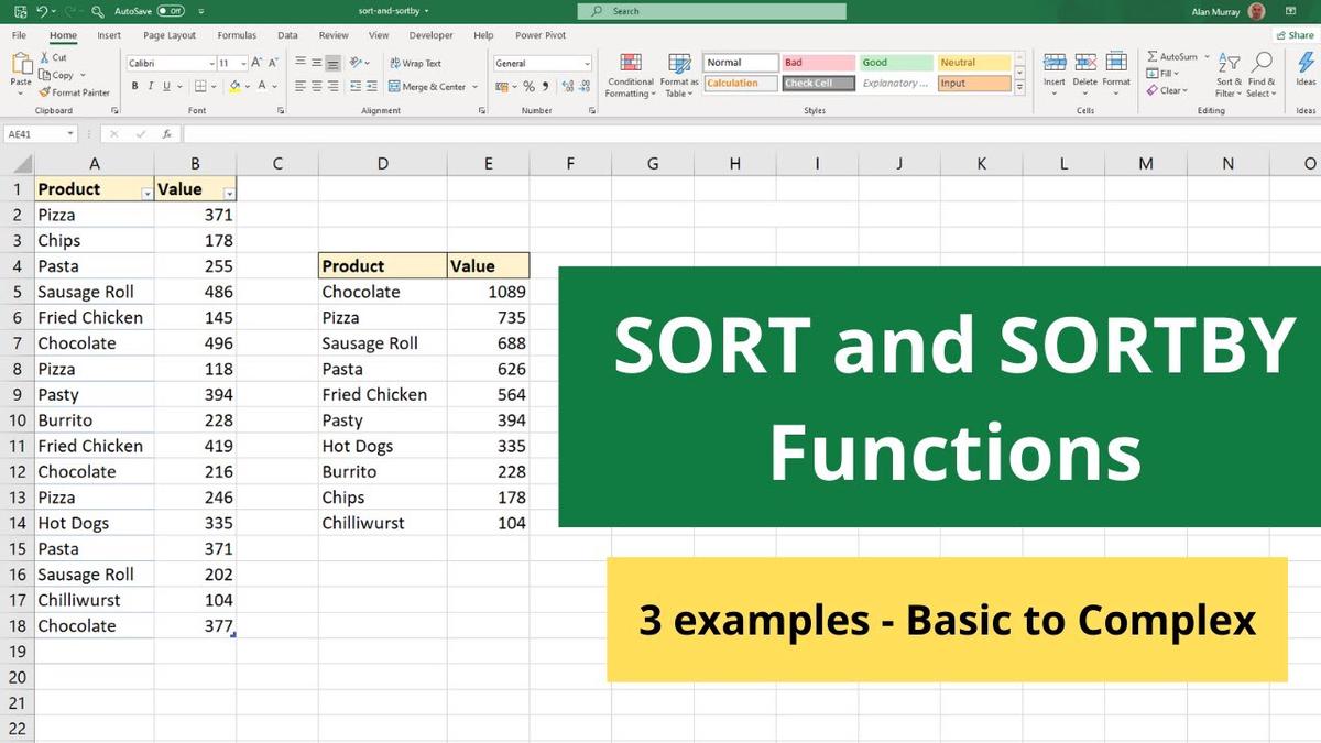 Excel Sort And Sortby Functions 3 Examples Of Excel Sort Formulas 5485