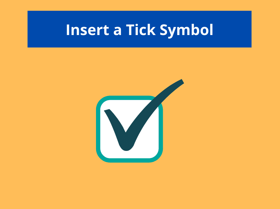 tick sign in word