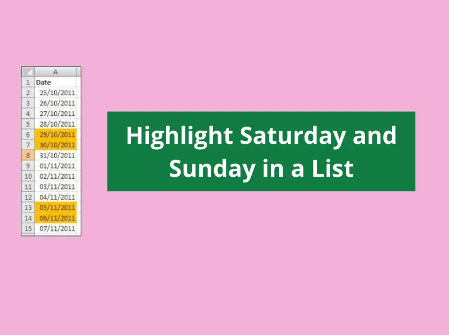 Highlight Saturday and Sunday in a List Computergaga