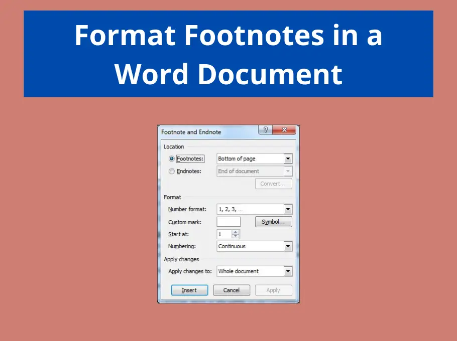 Format Footnotes In A Word Document