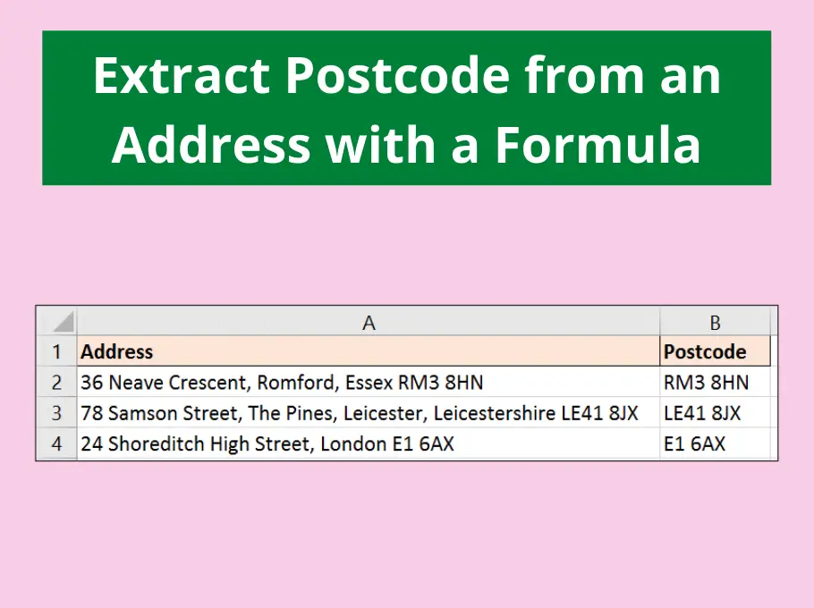 Extract Postcode From An Address Excel Formula Hot Sex Picture